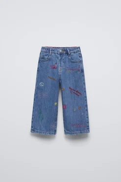 Niños ZARA 1½ - 6 Años·Jeans / Denim|1½ - 6 Años·Total Look<JEANS RECTO BORDADOS