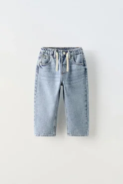 Niños ZARA 6 - 18 Meses·Pantalones / Leggings<JEANS RELAXED CORDÓN