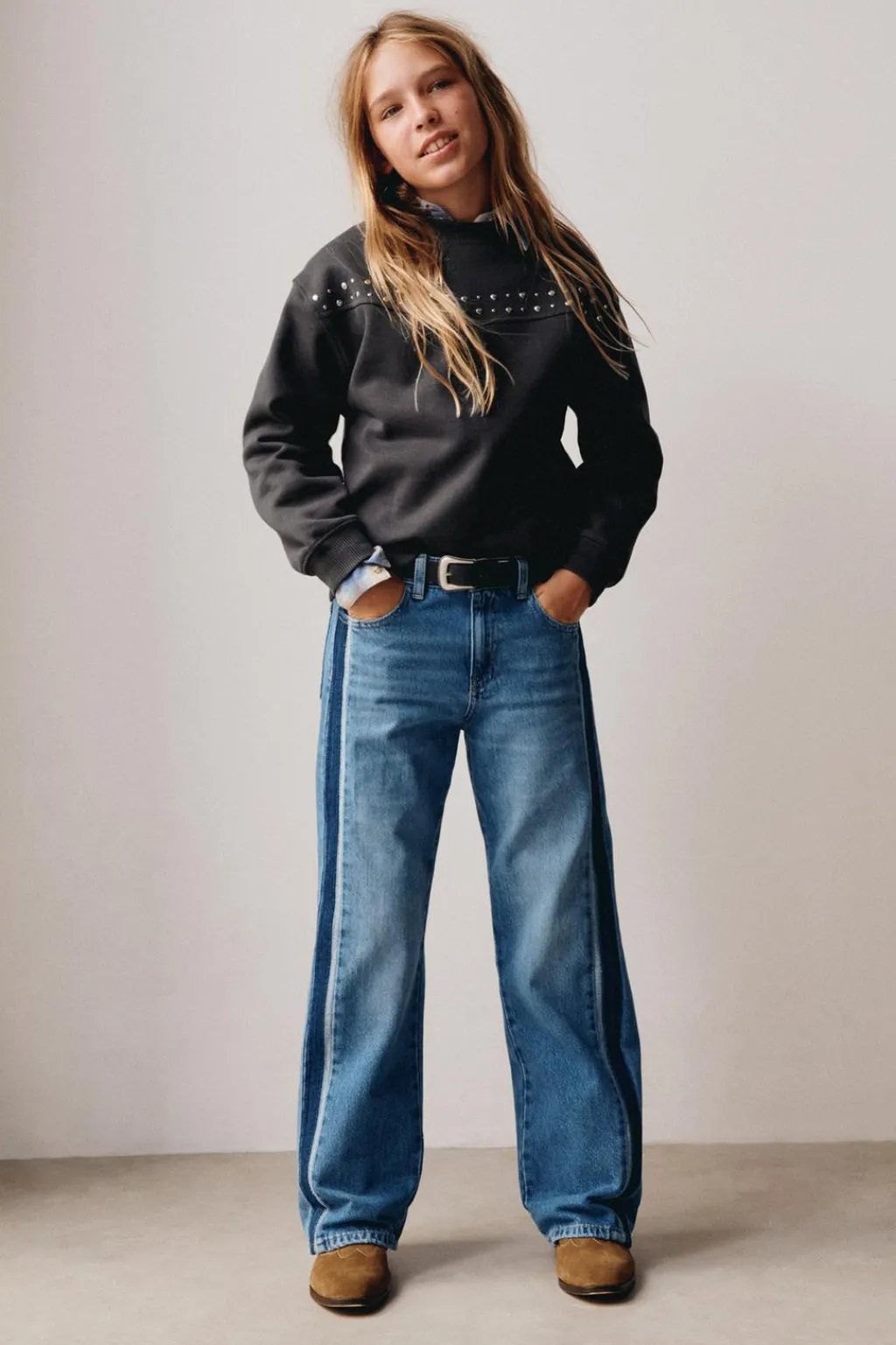 Niños ZARA 6 - 14 Años·Jeans<JEANS STRAIGHT BANDA LATERAL