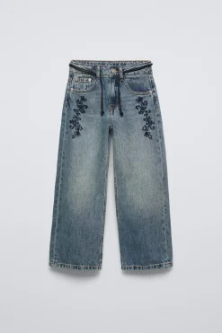 Niños ZARA 6 - 14 Años·Jeans|6 - 14 Años·Total Look<JEANS STRAIGHT BORDADO FLORES