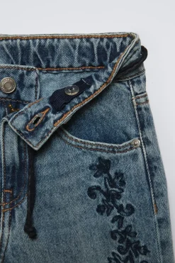 Niños ZARA 6 - 14 Años·Jeans|6 - 14 Años·Total Look<JEANS STRAIGHT BORDADO FLORES
