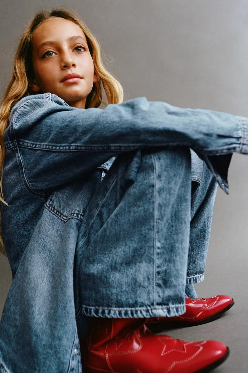 Niños ZARA 6 - 14 Años·Jeans|6 - 14 Años·Total Look<JEANS STRAIGHT BORDADO FLORES