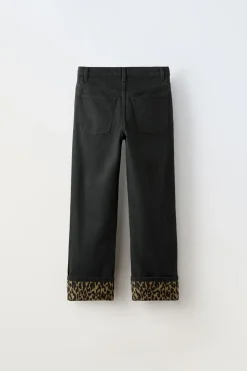 Niños ZARA 6 - 14 Años·Pantalones|6 - 14 Años·Jeans<JEANS STRAIGHT DETALLE ANIMAL PRINT
