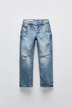 Niños ZARA 6 - 14 Años·Jeans<JEANS STRAIGHT ROTOS