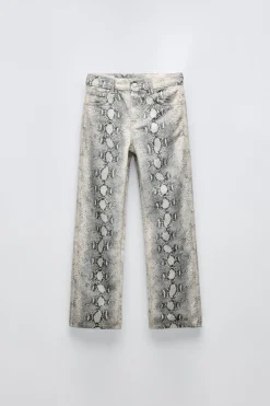 Niños ZARA 6 - 14 Años·Pantalones|6 - 14 Años·Jeans<JEANS STRAIGHT SNAKE PRINT