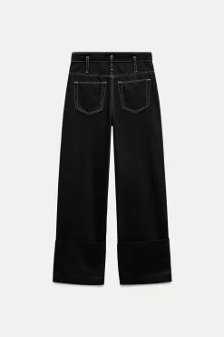 Best JEANS TRF PESPUNTES BAJO VUELTA TIRO ALTO Mujer Jeans