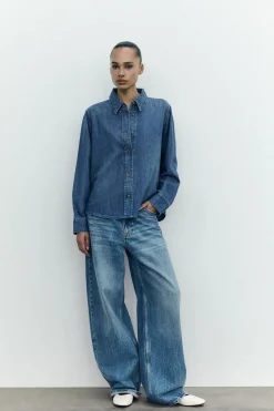 Best JEANS TRF RELAXED OVERSIZE TIRO MEDIO Mujer Jeans