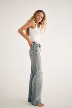 Best JEANS TRF WIDE LEG ROTOS TIRO ALTO Mujer Jeans