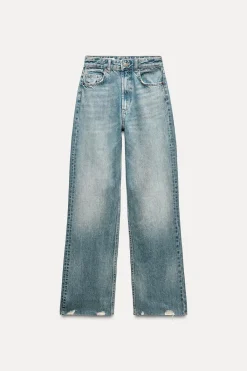 Best JEANS TRF WIDE LEG TIRO ALTO FULL LENGTH ROTOS Mujer Jeans