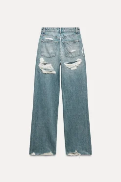 Best JEANS TRF WIDE LEG TIRO ALTO FULL LENGTH ROTOS Mujer Jeans