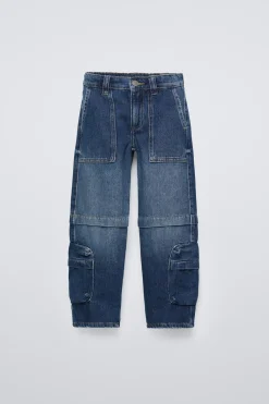 Niños ZARA 6 - 14 Años·Jeans<JEANS WIDE FIT MULTICARGO