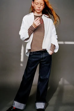 Niños ZARA 6 - 14 Años·Jeans<JEANS WIDE LEG BAJO VUELTA