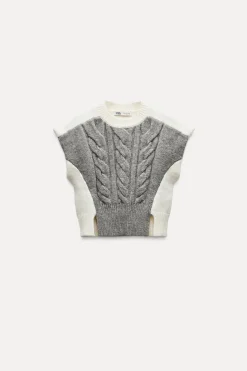 Best JERSEY CHALECO PUNTO CABLES Mujer Cárdigan / Jerséis|Punto