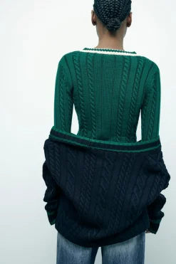 Sale JERSEY PUNTO CABLES Mujer Cárdigan / Jerséis|Punto