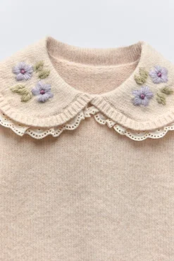 Niños ZARA 1½ - 6 Años·Punto|6 - 18 Meses·Punto<JERSEY PUNTO CUELLO BORDADO