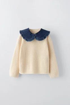Niños ZARA 1½ - 6 Años·Punto|1½ - 6 Años·Jeans / Denim<JERSEY PUNTO CUELLO COMBINADO