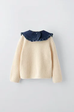 Niños ZARA 1½ - 6 Años·Punto|1½ - 6 Años·Jeans / Denim<JERSEY PUNTO CUELLO COMBINADO