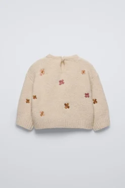 Niños ZARA 6 - 18 Meses·Punto<JERSEY PUNTO FLORES BORDADAS