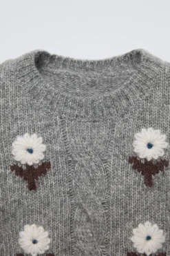 Niños ZARA 1½ - 6 Años·Punto|6 - 18 Meses·Punto<JERSEY PUNTO FLORES BORDADAS