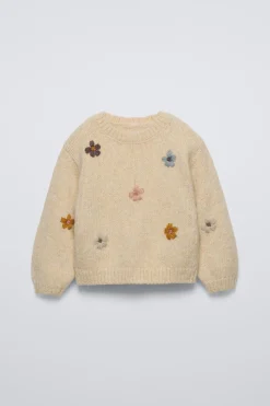 Niños ZARA 1½ - 6 Años·Punto|6 - 18 Meses·Punto<JERSEY PUNTO FLORES BORDADAS
