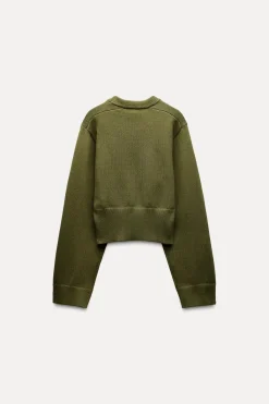 Sale JERSEY PUNTO LISO MANGA ANCHA Mujer Cárdigan / Jerséis|Punto