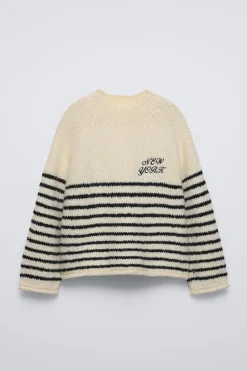 Niños ZARA 6 - 14 Años·Punto<JERSEY PUNTO RAYAS BORDADO