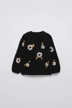 Niños ZARA 6 - 18 Meses·Conjuntos|6 - 18 Meses·Punto<JERSEY RIZO FLORES BORDADAS