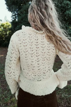 Best JERSEY ROMÁNTICO PUNTO CALADOS Mujer Cárdigan / Jerséis|Punto
