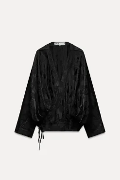 New KIMONO JACQUARD ZW COLLECTION Mujer Chaquetas / Cazadoras|Camisas / Blusas