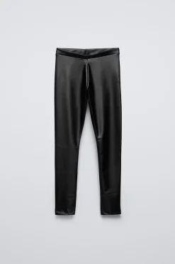 Niños ZARA 6 - 14 Años·Pantalones|6 - 14 Años·Leggings<LEGGING EFECTO PIEL