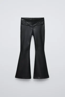 Niños ZARA 6 - 14 Años·Pantalones|6 - 14 Años·Leggings<LEGGING FLARE EFECTO PIEL