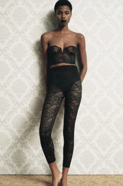 Hot LEGGINGS ENCAJE Mujer Pantalones|Lenceria