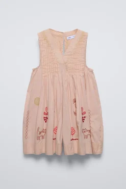 Niños ZARA 6 - 14 Años·Vestidos / Monos<MONO CORTO BORDADOS