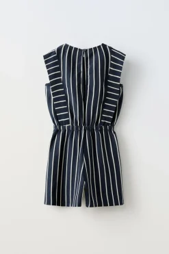 Niños ZARA 6 - 14 Años·Vestidos / Monos<MONO CORTO RAYAS