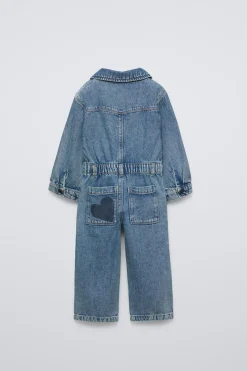 Niños ZARA 1½ - 6 Años·Vestidos / Petos|1½ - 6 Años·Pantalones<MONO DENIM CORAZÓN
