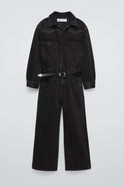 Niños ZARA 6 - 14 Años·Vestidos / Monos<MONO DENIM LARGO