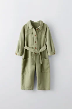 Niños ZARA 1½ - 6 Años·Vestidos / Petos|1½ - 6 Años·Pantalones<MONO LARGO FLUIDO