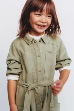 Niños ZARA 1½ - 6 Años·Vestidos / Petos|1½ - 6 Años·Pantalones<MONO LARGO FLUIDO