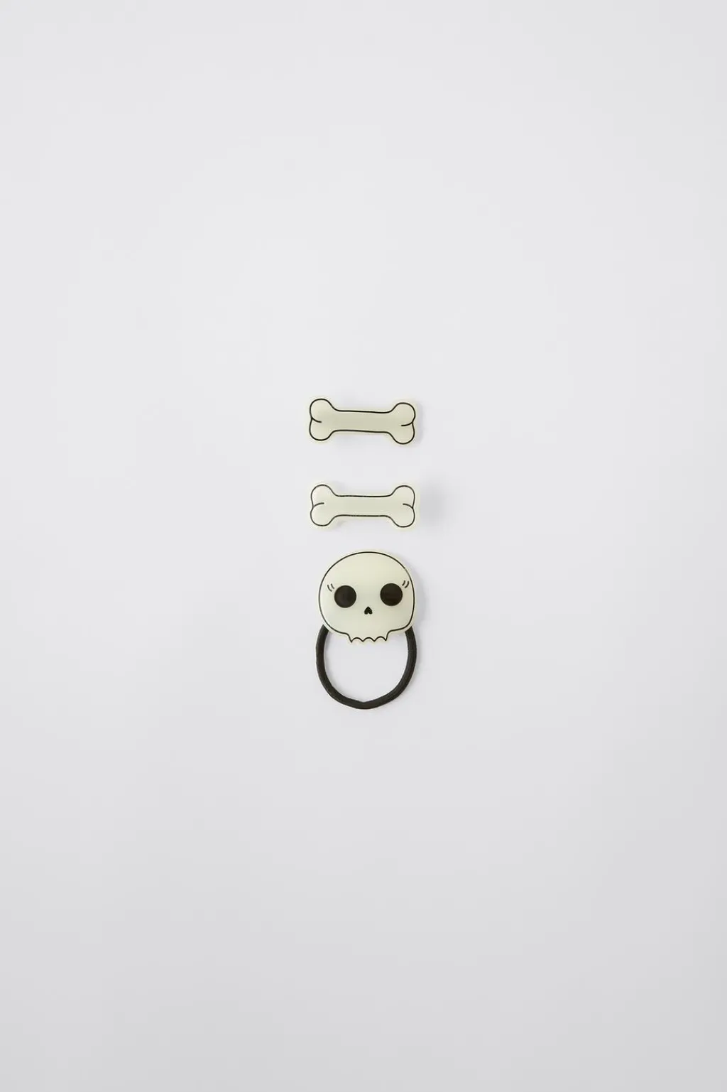 Niños ZARA 1½ - 6 Años·Accesorios|6 - 14 Años·Accesorios<PACK COLETERO CALAVERA Y PINZAS HUESOS GLOW IN THE DARK