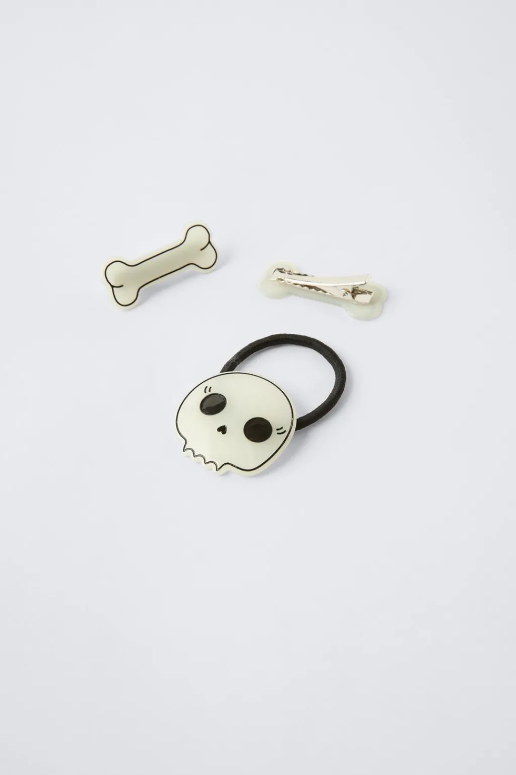 Niños ZARA 1½ - 6 Años·Accesorios|6 - 14 Años·Accesorios<PACK COLETERO CALAVERA Y PINZAS HUESOS GLOW IN THE DARK