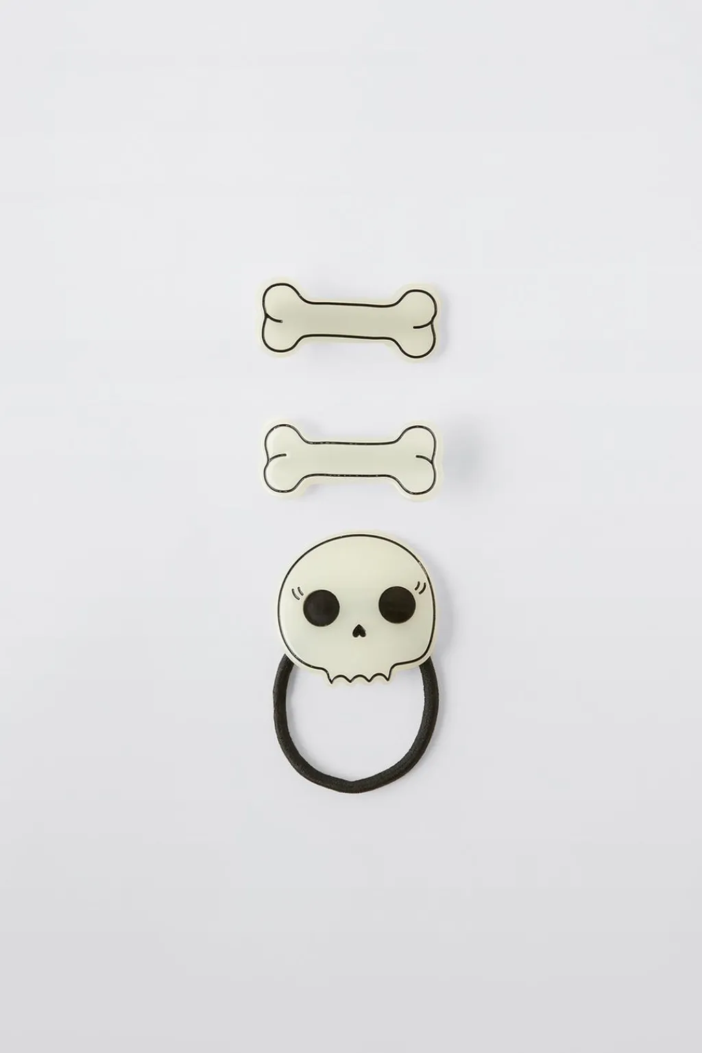 Niños ZARA 1½ - 6 Años·Accesorios|6 - 14 Años·Accesorios<PACK COLETERO CALAVERA Y PINZAS HUESOS GLOW IN THE DARK