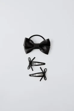 Niños ZARA 1½ - 6 Años·Accesorios|6 - 14 Años·Accesorios<PACK COLETERO Y PINZAS LAZO EFECTO PIEL