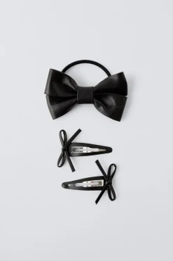 Niños ZARA 1½ - 6 Años·Accesorios|6 - 14 Años·Accesorios<PACK COLETERO Y PINZAS LAZO EFECTO PIEL