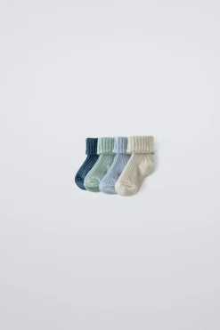 Niños ZARA 0 - 6 Meses·Ropa Interior / Pijamas|0 - 6 Meses·Básicos<PACK CUATRO CALCETINES COLORES