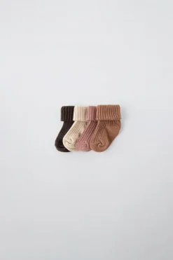 Niños ZARA 0 - 6 Meses·Básicos|6 - 18 Meses·Accesorios / Calcetines<PACK CUATRO CALCETINES COLORES