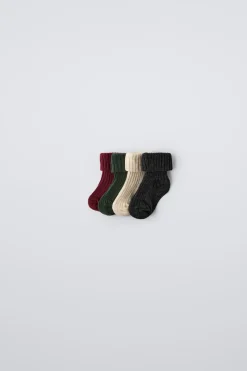 Niños ZARA 0 - 6 Meses·Ropa Interior / Pijamas|6 - 18 Meses·Accesorios / Calcetines<PACK CUATRO CALCETINES COLORES