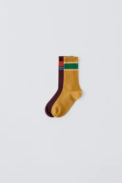 Niños ZARA 1½ - 6 Años·Ropa Interior / Calcetines|6 - 14 Años·Ropa Interior / Calcetines<PACK DE DOS CALCETINES BANDAS