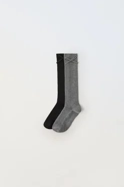 Niños ZARA 1½ - 6 Años·Ropa Interior / Calcetines|6 - 14 Años·Ropa Interior / Calcetines<PACK DOS CALCETINES ALTOS LAZO