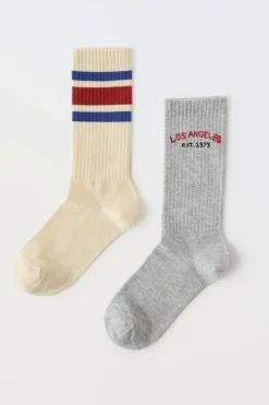 Niños ZARA 1½ - 6 Años·Ropa Interior / Calcetines|6 - 14 Años·Ropa Interior / Calcetines<PACK DOS CALCETINES ALTOS SPORTY