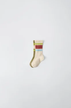 Niños ZARA 1½ - 6 Años·Ropa Interior / Calcetines|6 - 14 Años·Ropa Interior / Calcetines<PACK DOS CALCETINES LARGOS BANDAS